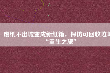 廢紙不出城變成新紙箱，探訪可回收垃圾“重生之旅”
