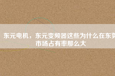 東元電機，東元變頻器這些為什么在東莞市場占有率那么大