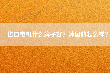 進(jìn)口電機(jī)什么牌子好？韓國(guó)的怎么樣？